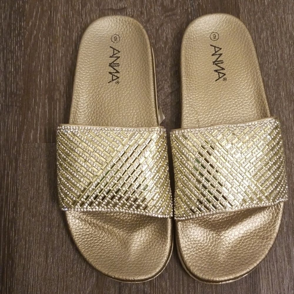 Gold Rhinestone Slides